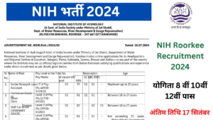 NIH Roorkee Appointment 2024