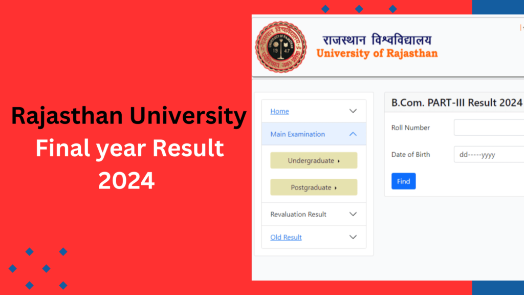 Rajasthan University Final year Result 2024