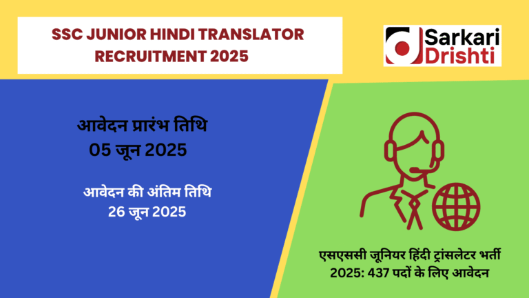 SSC Junior Hindi Translator Recruitment 2025