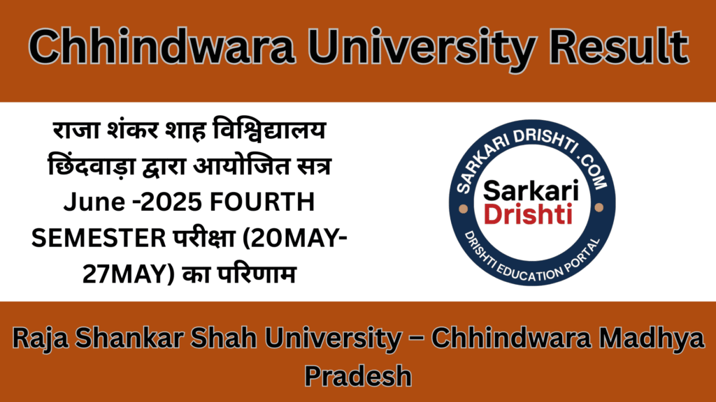 Chhindwara University Result June 2025: फोर्थ सेमेस्टर का रिजल्ट जारी, जानें अपने मार्क्स कैसे चेक करें