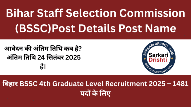 Bihar Staff Selection Commission (BSSC)Post Details Post Name (1)